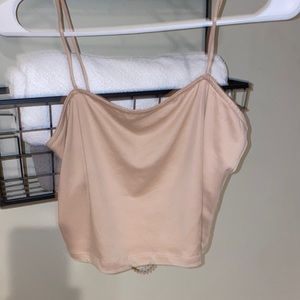 Cropped backless dress club shirt medium